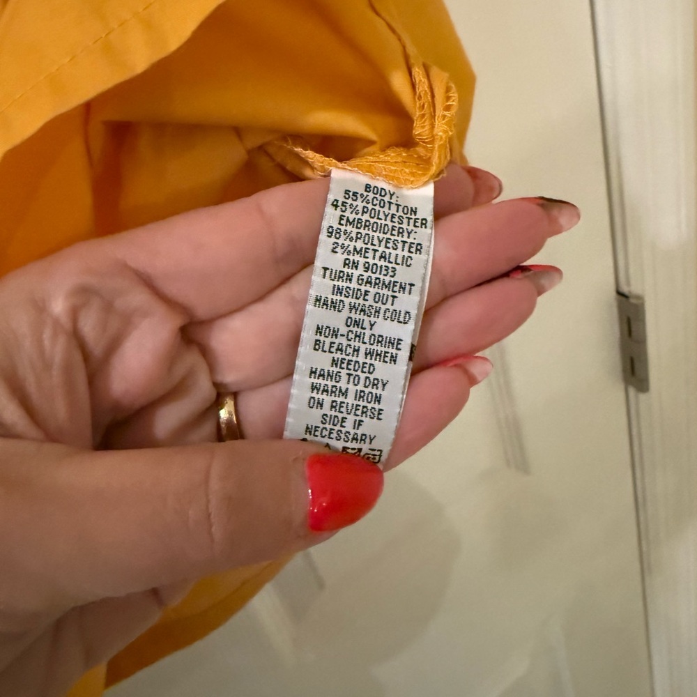 Bob Mackie Women’s Casual Yellow Button Down Shirt - Picture 5 of 6